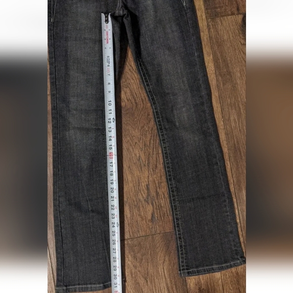 ZIPPER Brand Womens Dark Gray Wash Bootleg Jeans w/ Studs & Rhinestones - Size 5 - Picture 13 of 16